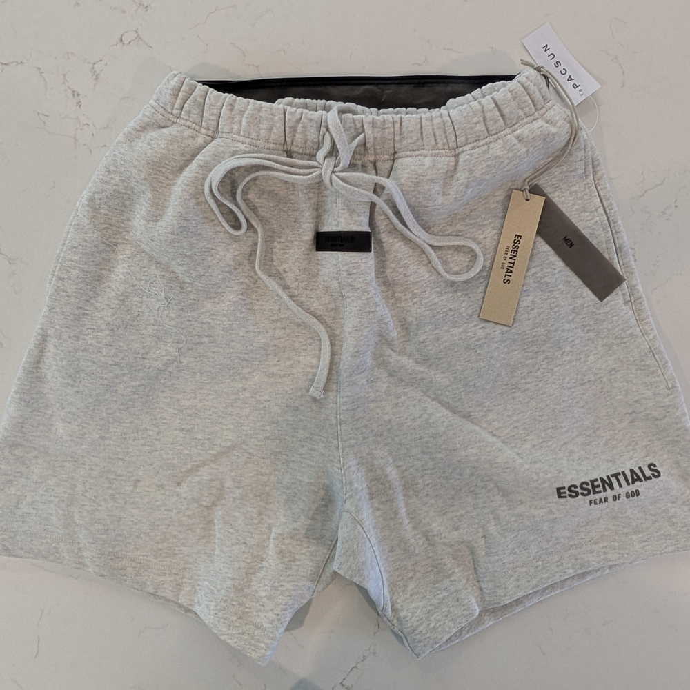 Essentials Gray Athletic Shorts with Elastic Waistband